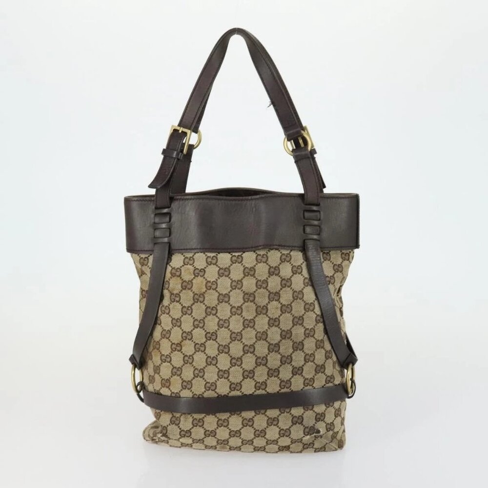 GUCCI GG Canvas Web Sherry Line Shoulder Bag 5 Set Beige Red Auth fm4976 - Picture 9 of 16